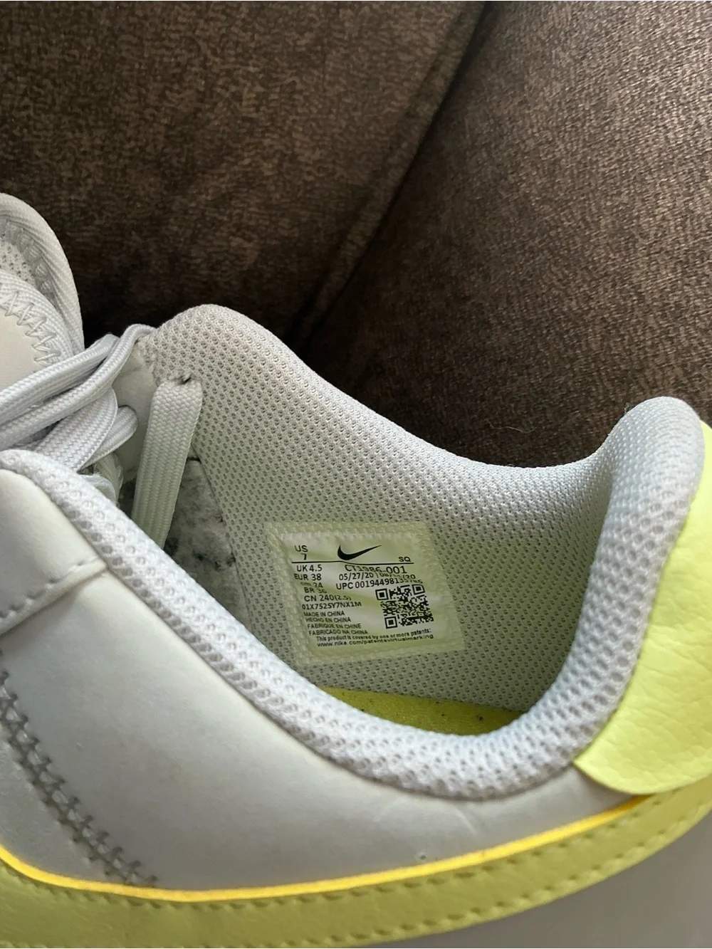 Nike Kids Air Force 1 Low Top Sneakers — White with Yellow & Pastel Confetti